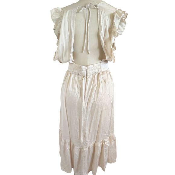 Stillwater Silk Dress Ecru Women's Size Large - Picture 3 of 7